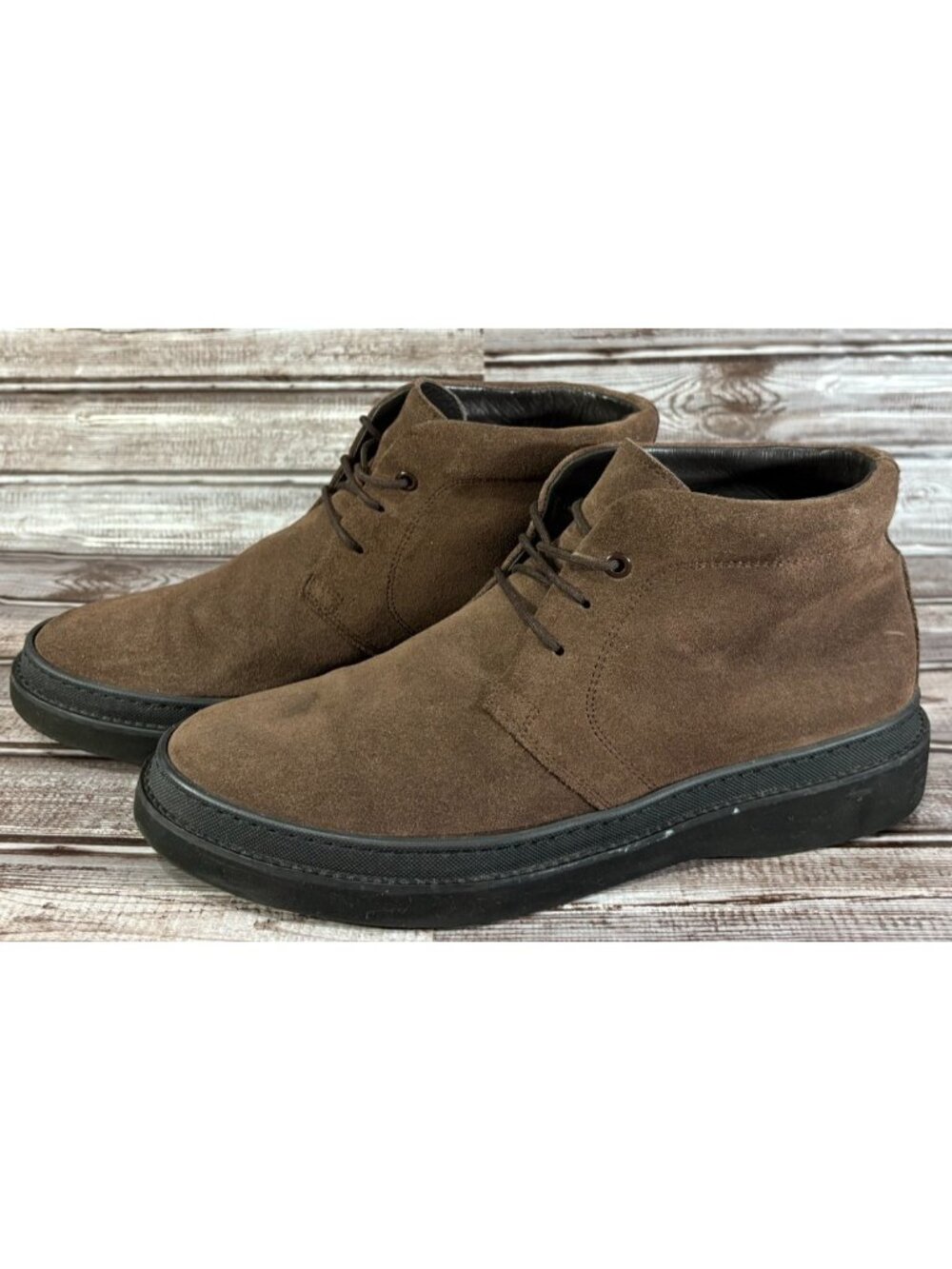 Boggi Milano Suede 3-Eye Ankle Chukka Boots Sz 43 US 9 color brown made Portugal